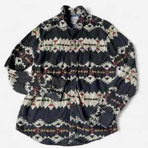 American Eagle Outfitters Heritage Flannel Aztec Western button up long sleeve